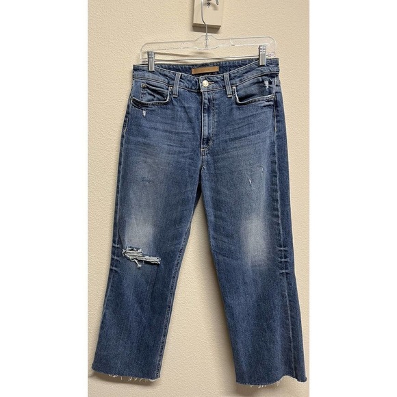 Joe's jeans The Wyatt High Rise Retro Crop Distressed Medium Wash Size 28 - Picture 3 of 11